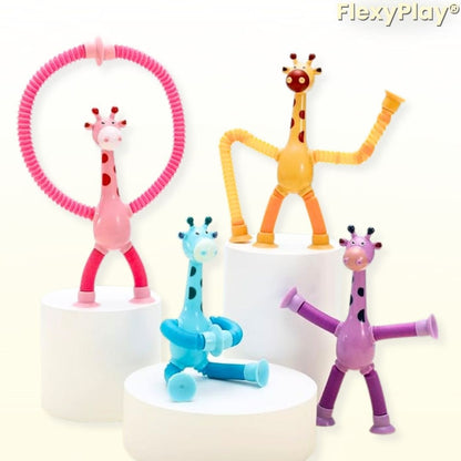 FlexyPlay® 4Pzs (Juguete telescópico de jirafa con ventosa)