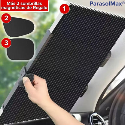 ParasolMax® (Cubre Sol Retráctil Para Parabrisas) +2 sombrillas Magnéticas de Regalo