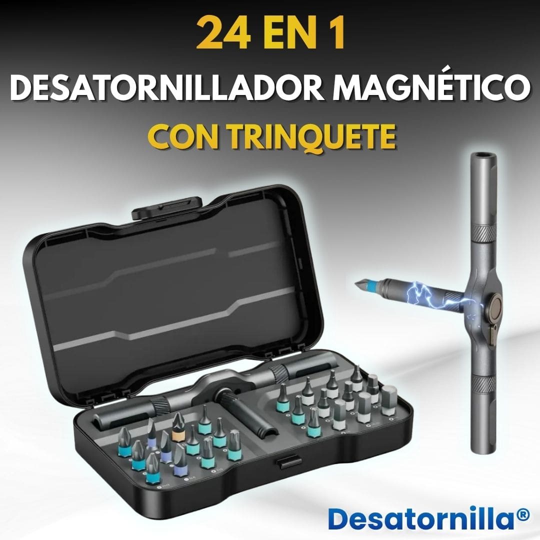 Destornilla® (Kit Destornillador Magnético 24 En 1 Con Trinquete)