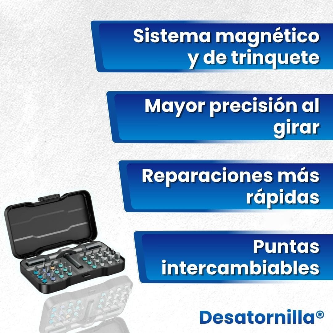 Destornilla® (Kit Destornillador Magnético 24 En 1 Con Trinquete)