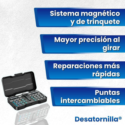 Destornilla® (Kit Destornillador Magnético 24 En 1 Con Trinquete)