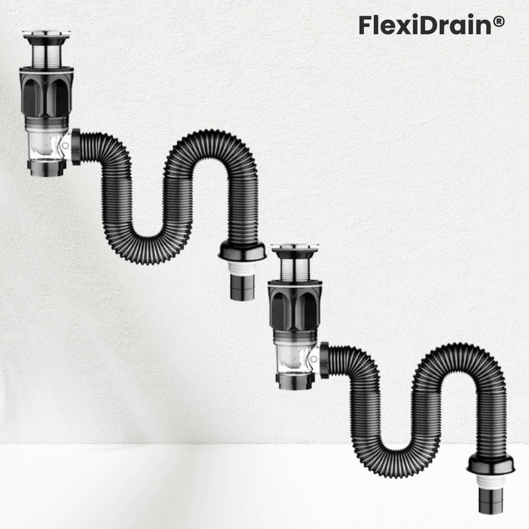 FlexiDrain® 2X1 (Desagüe para lavabo ajustable y flexible)