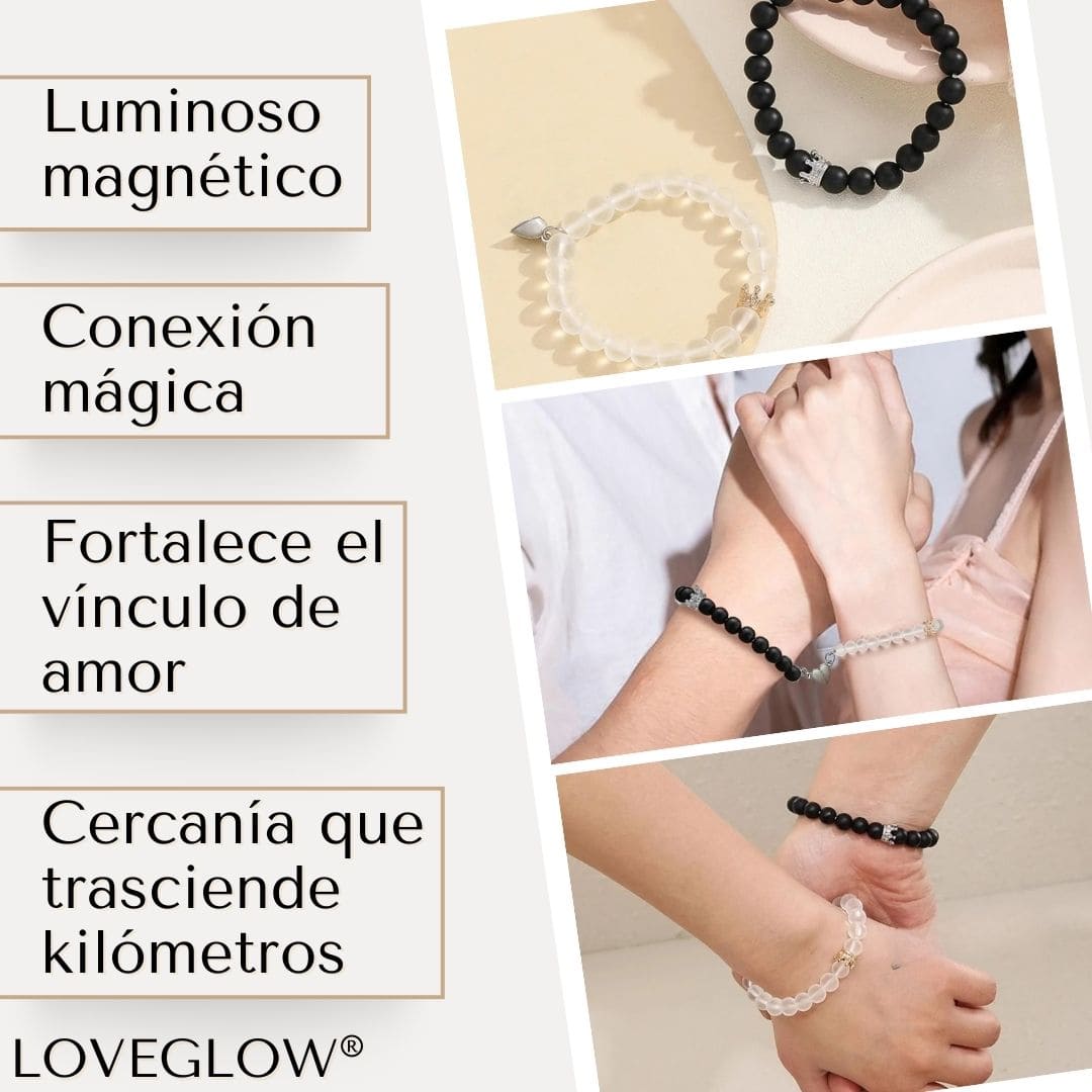 Dúo de LoveGlow® (Brazaletes magnéticos de Corazón luminoso)