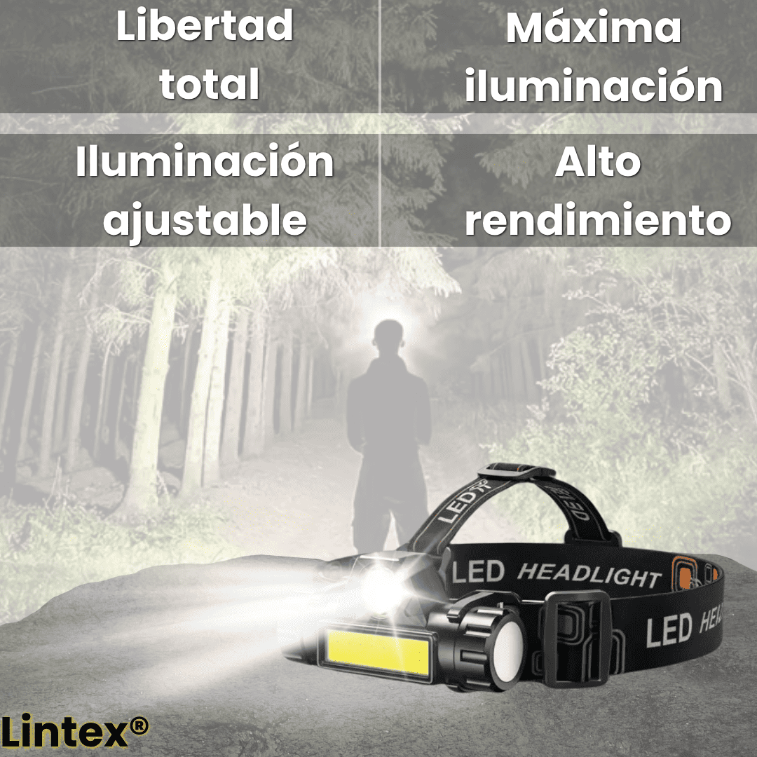 Lintex® 2x1 (Linterna frontal recargable)