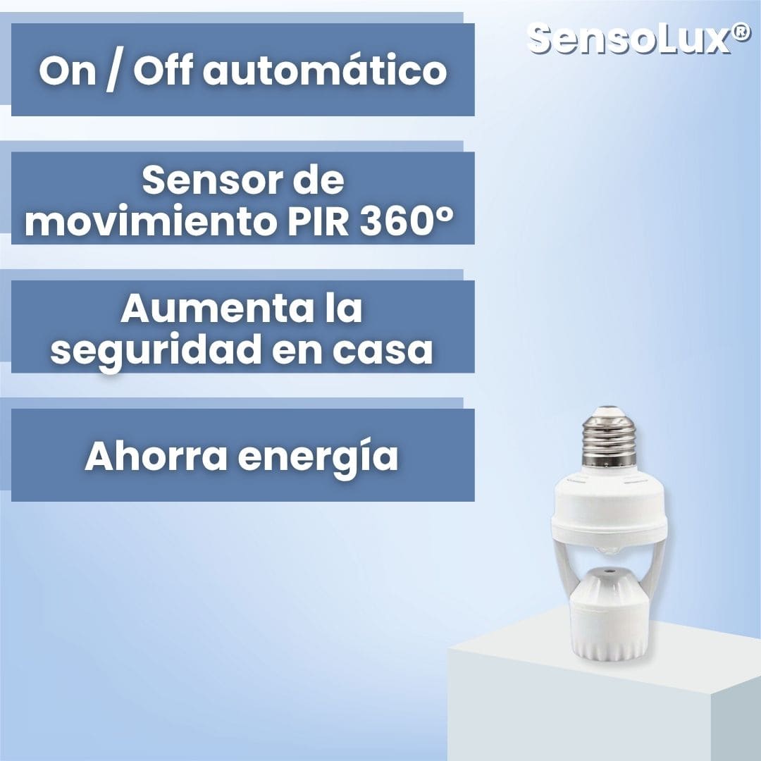 SensoLux® 3Pzs (Socket Con Sensor De Movimiento 360°)