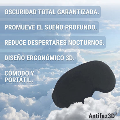 Antifaz3D® 2X1 (Antifaz 3D para Dormir Ajustable Respirable + Tapones Oídos)