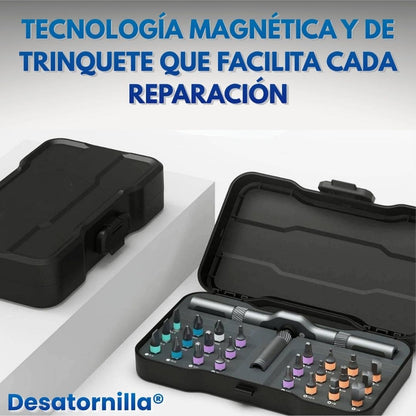Destornilla® (Kit Destornillador Magnético 24 En 1 Con Trinquete)