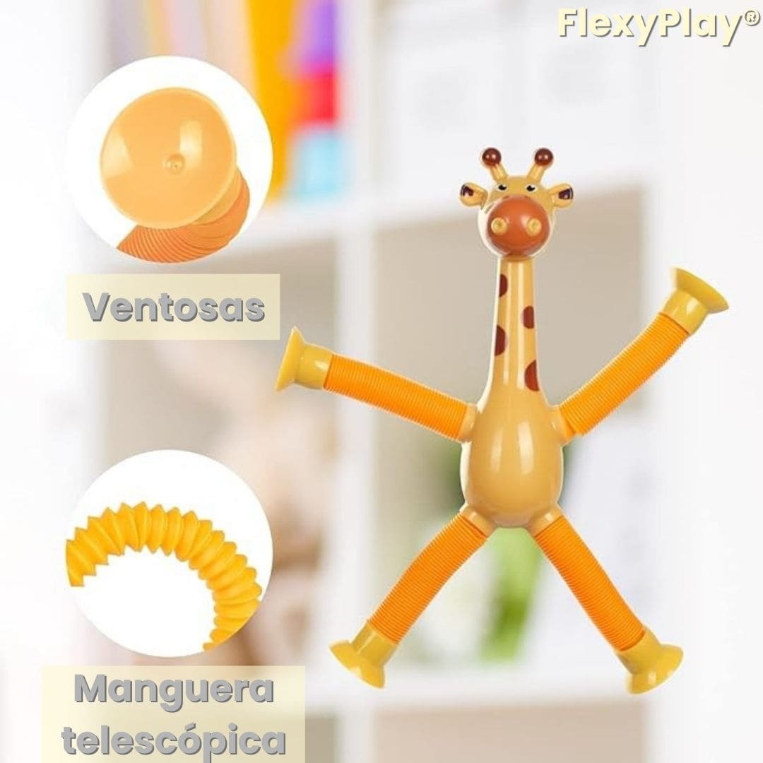 FlexyPlay® 4Pzs (Juguete telescópico de jirafa con ventosa)