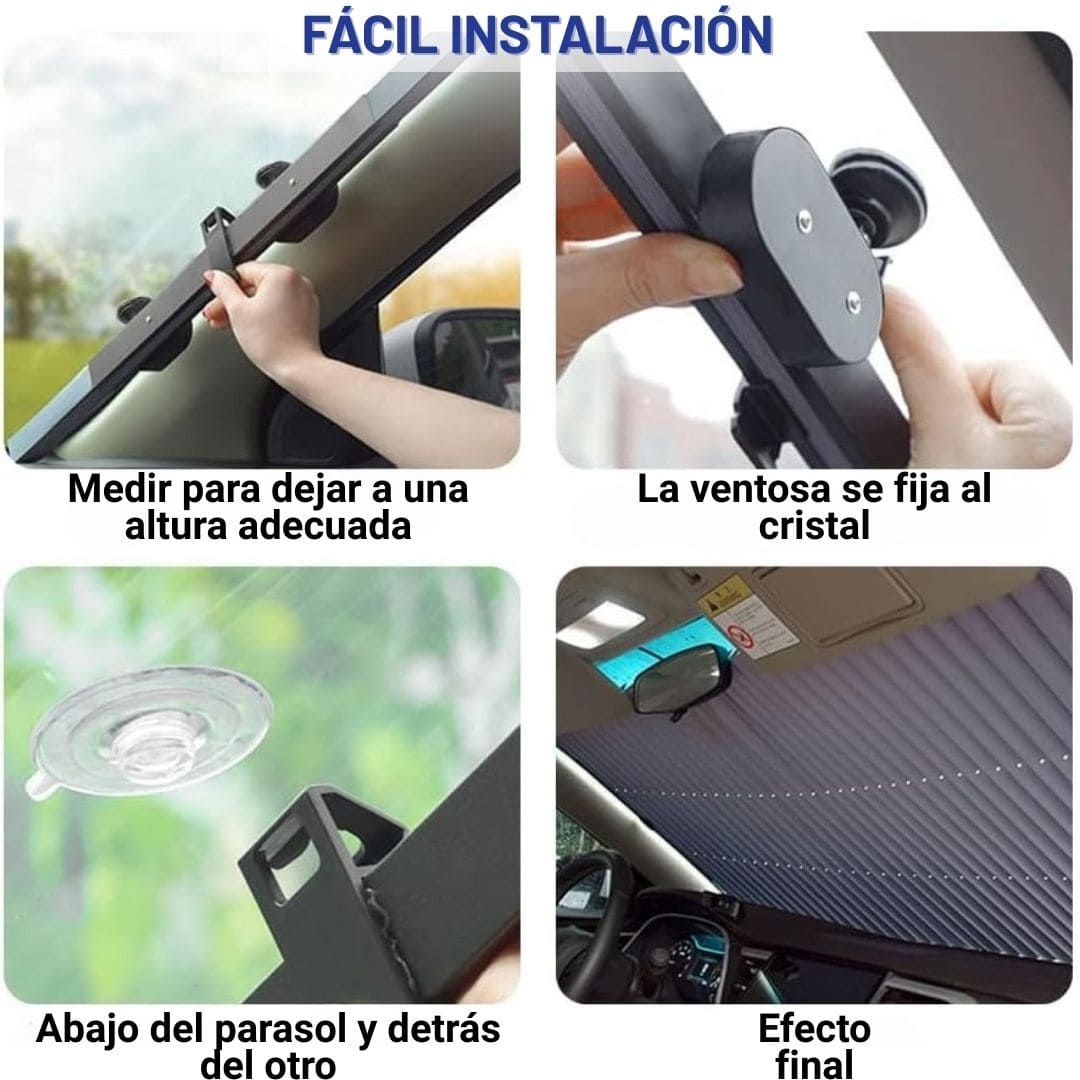 ParasolMax® (Cubre Sol Retráctil Para Parabrisas) +2 sombrillas Magnéticas de Regalo
