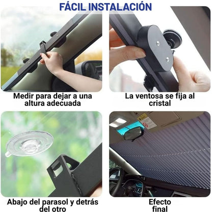 ParasolMax® (Cubre Sol Retráctil Para Parabrisas) +2 sombrillas Magnéticas de Regalo
