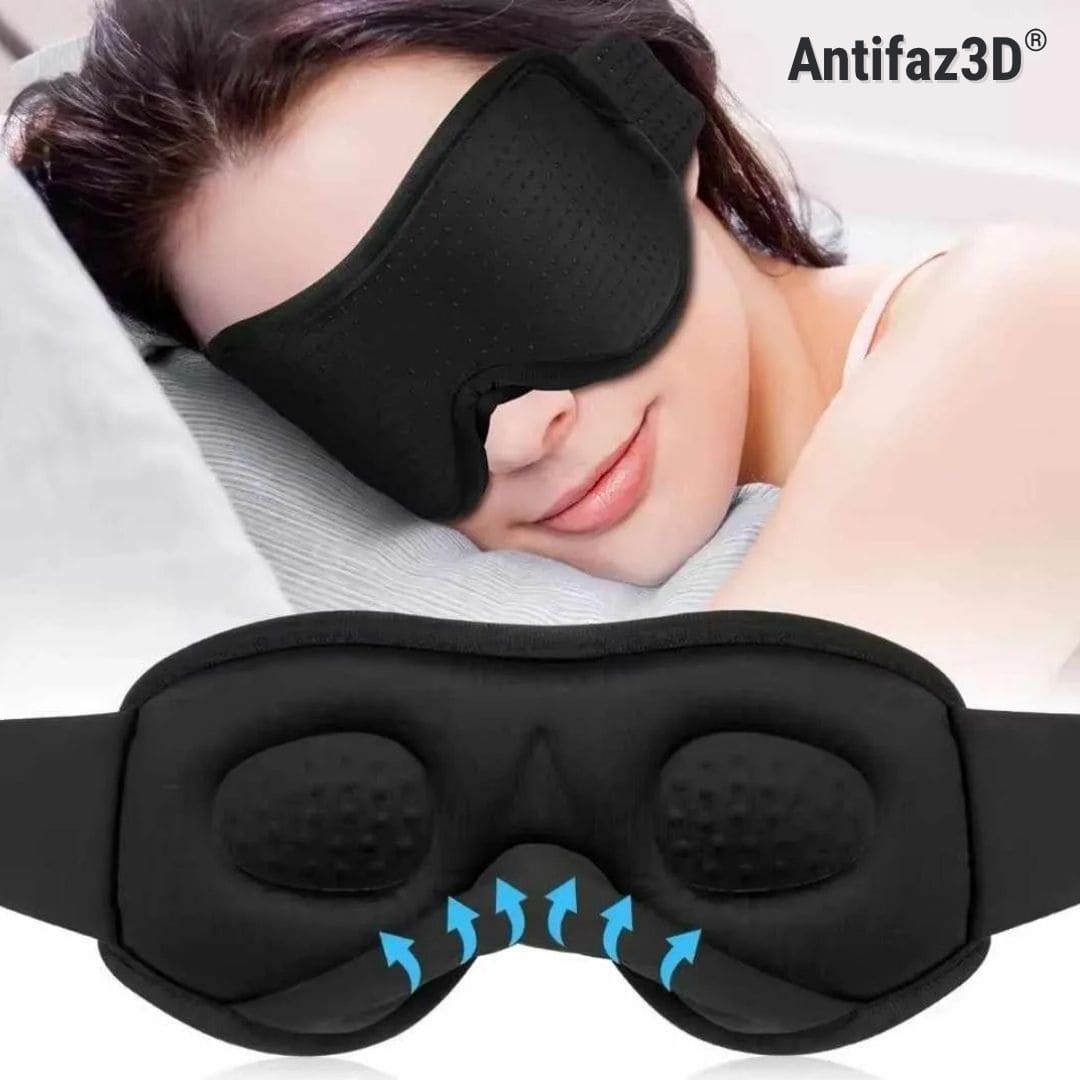 Antifaz3D® 2X1 (Antifaz 3D para Dormir Ajustable Respirable + Tapones Oídos)