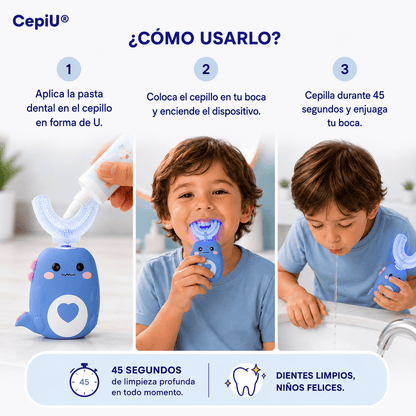 CepiU® (Cepillo Dental Ultrasónico Para Niños Limpieza 360°)