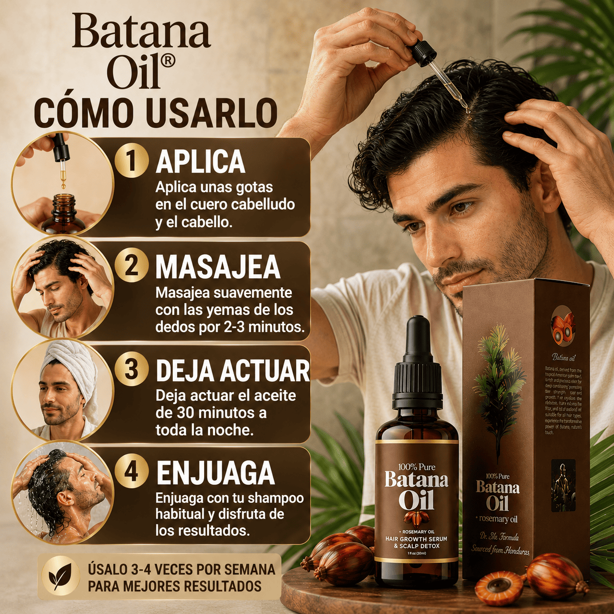 Batana Oil® 2 X 1 (Aceite de batana para el crecimiento del cabello)