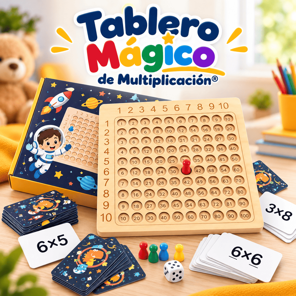 Tablero Mágico de Multiplicación® (Tablero Montessori para niños)