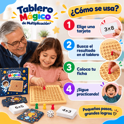 Tablero Mágico de Multiplicación® (Tablero Montessori para niños)