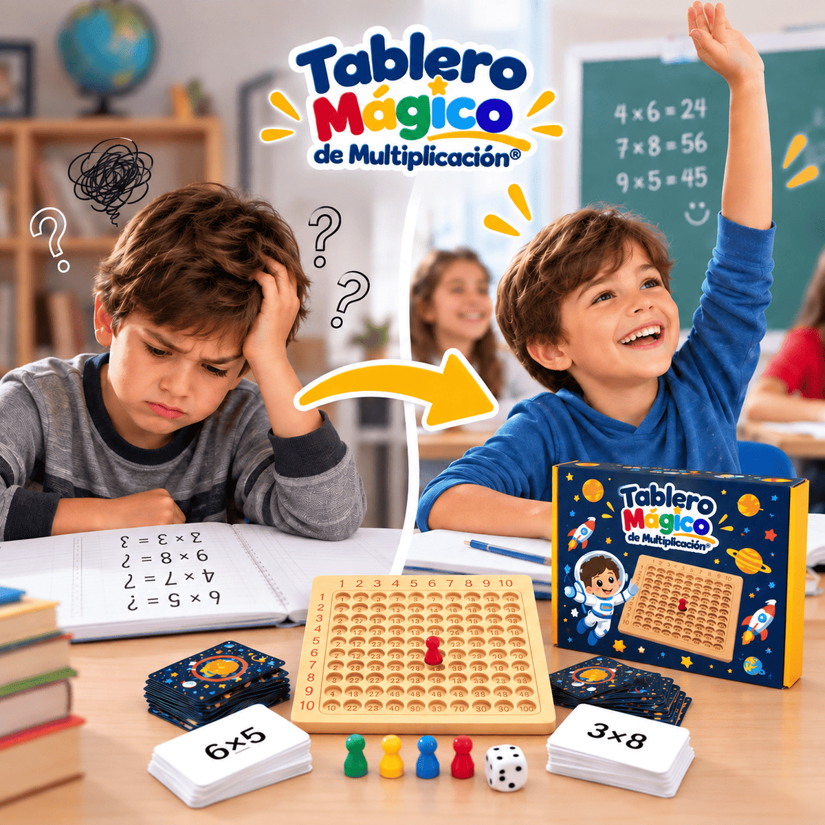 Tablero Mágico de Multiplicación® (Tablero Montessori para niños)