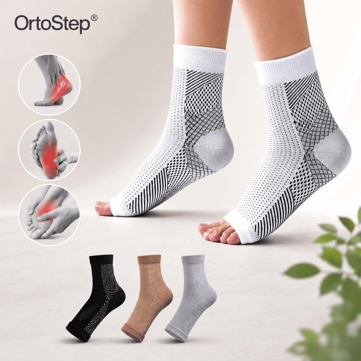 Pack de 3 pares de OrtoStep® (Calcetines de Compresión Ortopédicos)