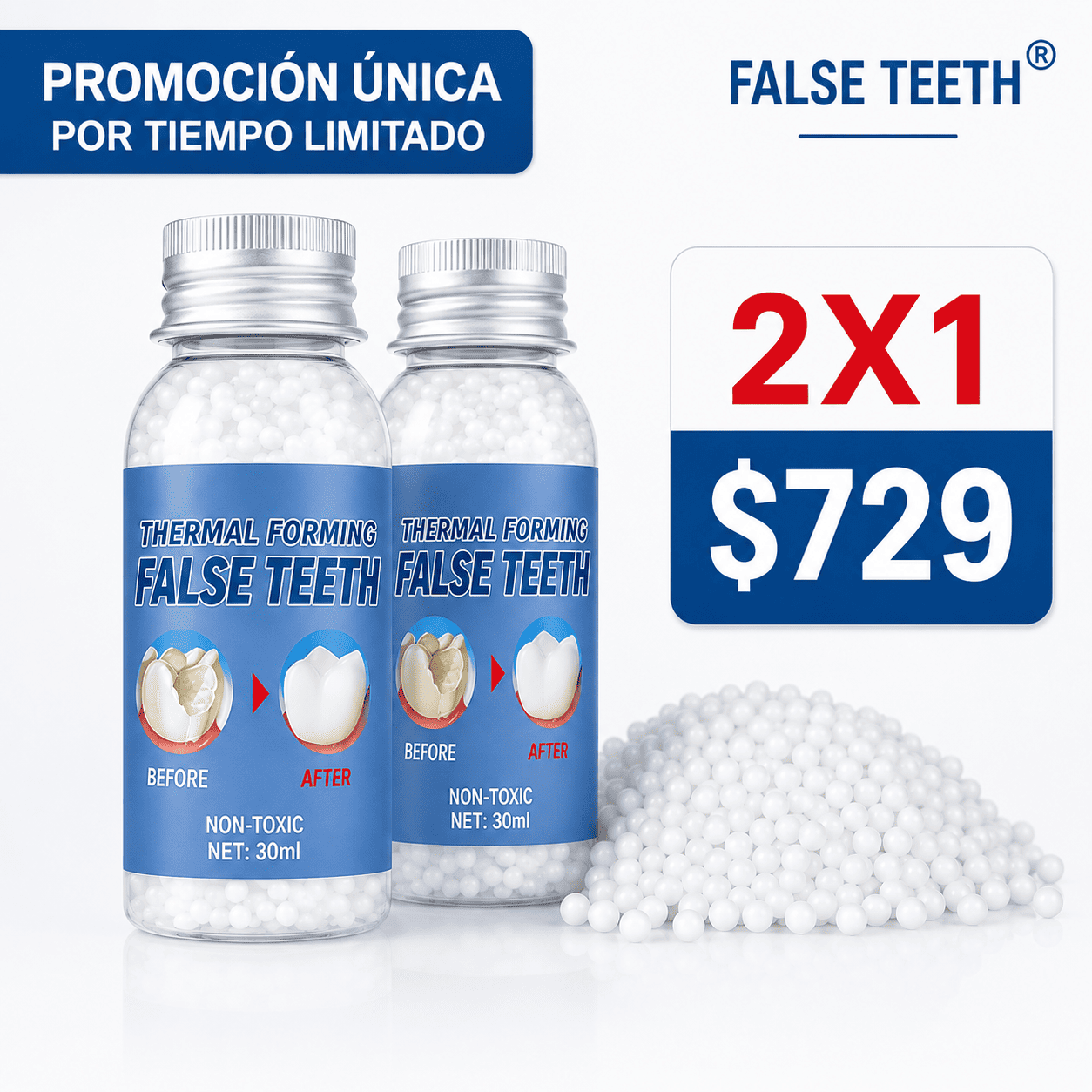 FALSE TEETH® 2X1 (Dientes postizos)