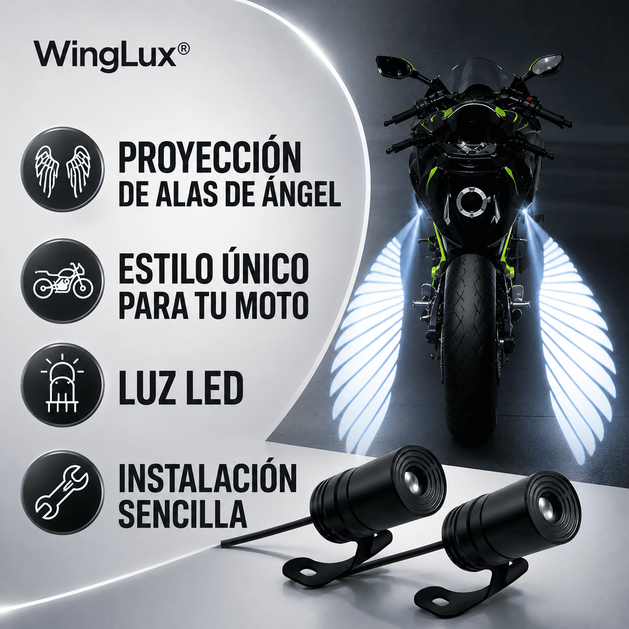 WingLux® (Par de proyectores LED ala de angel)