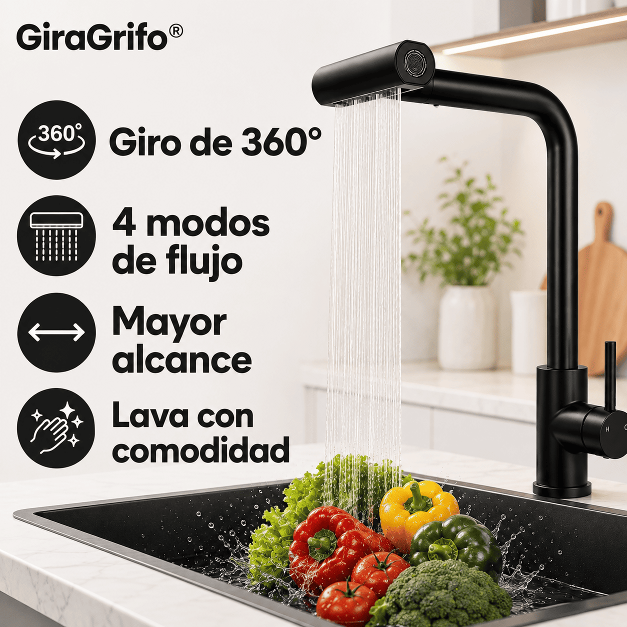 GiraGrifo® (Grifo Para Cocina Giratorio)
