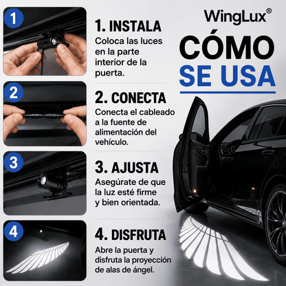 WingLux® (Par de proyectores LED ala de angel, para autos)
