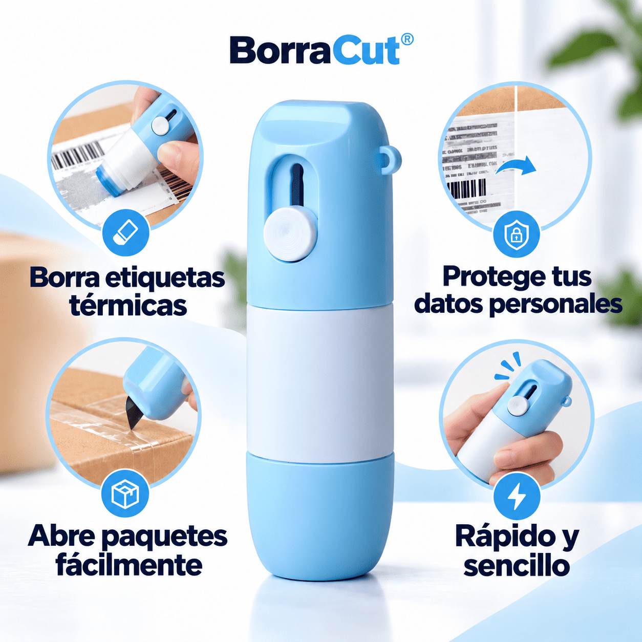 BorraCut® (Borrador Liquido Corrector Papel Térmico Cutter 2 En 1)