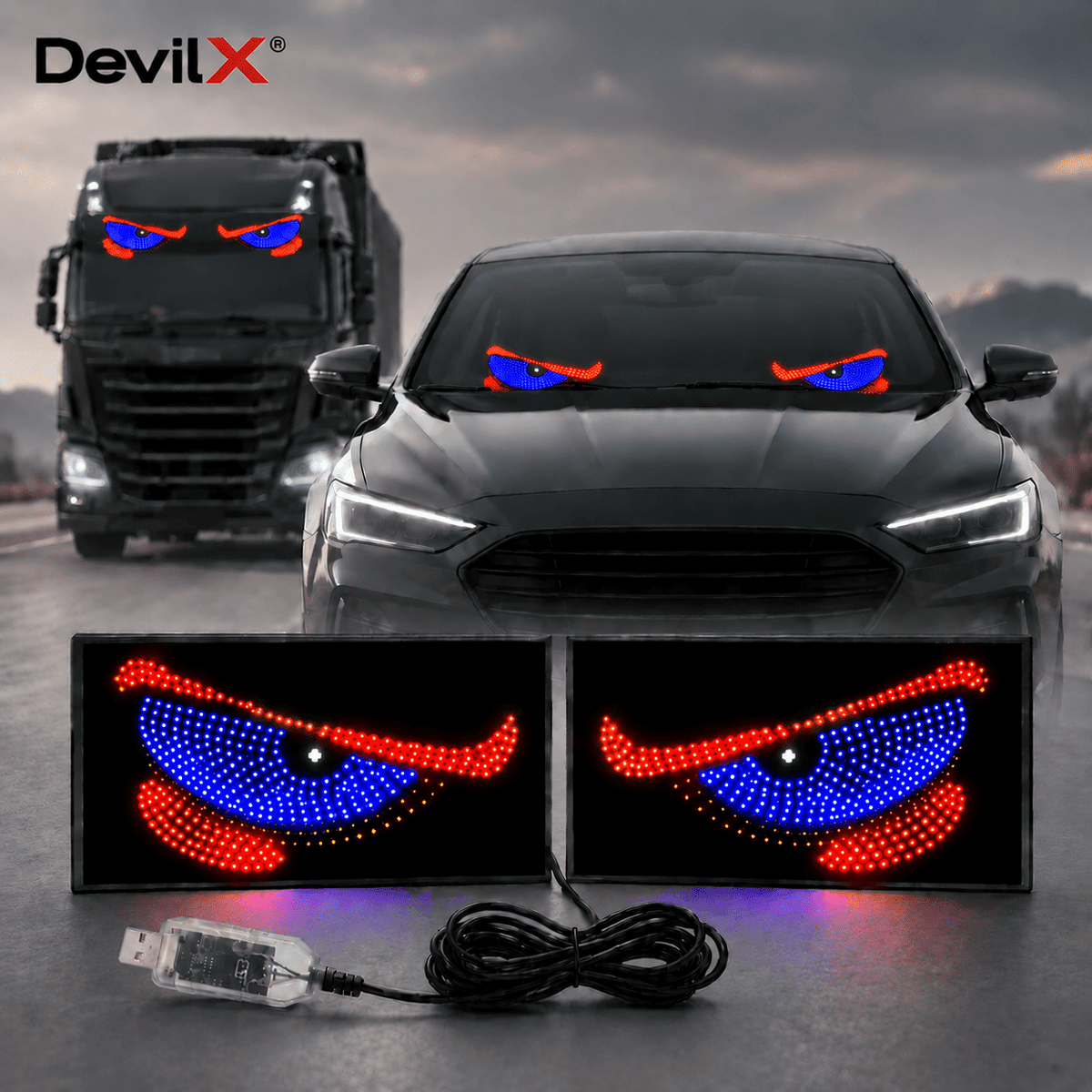 DevilX® (Juego De 2 Paneles Led de Ojos)