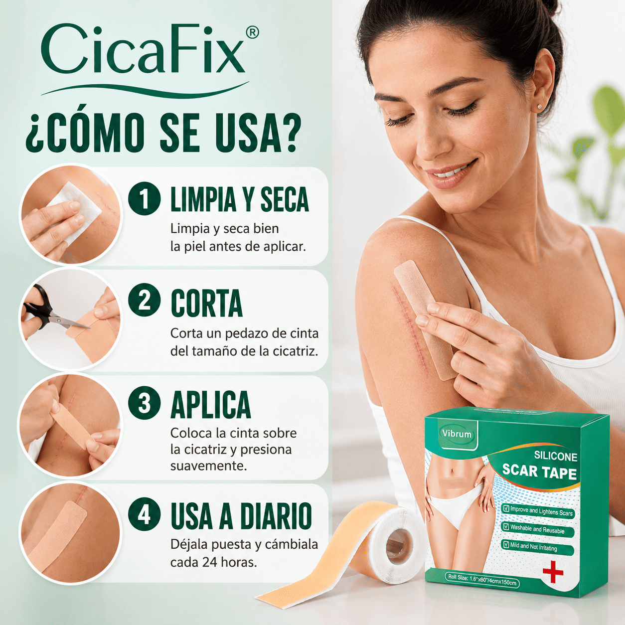 CicaFix® 2 X 1 (Parche Silicon Quita Cicatrices)