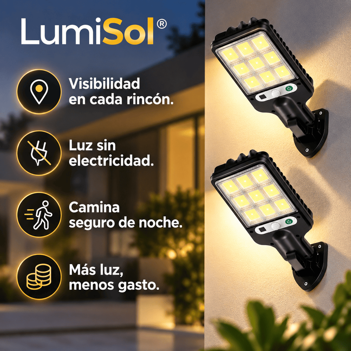LumiSol® 2 pzs (Luz Solar Mazorca Al Aire Libre Super Brillante)