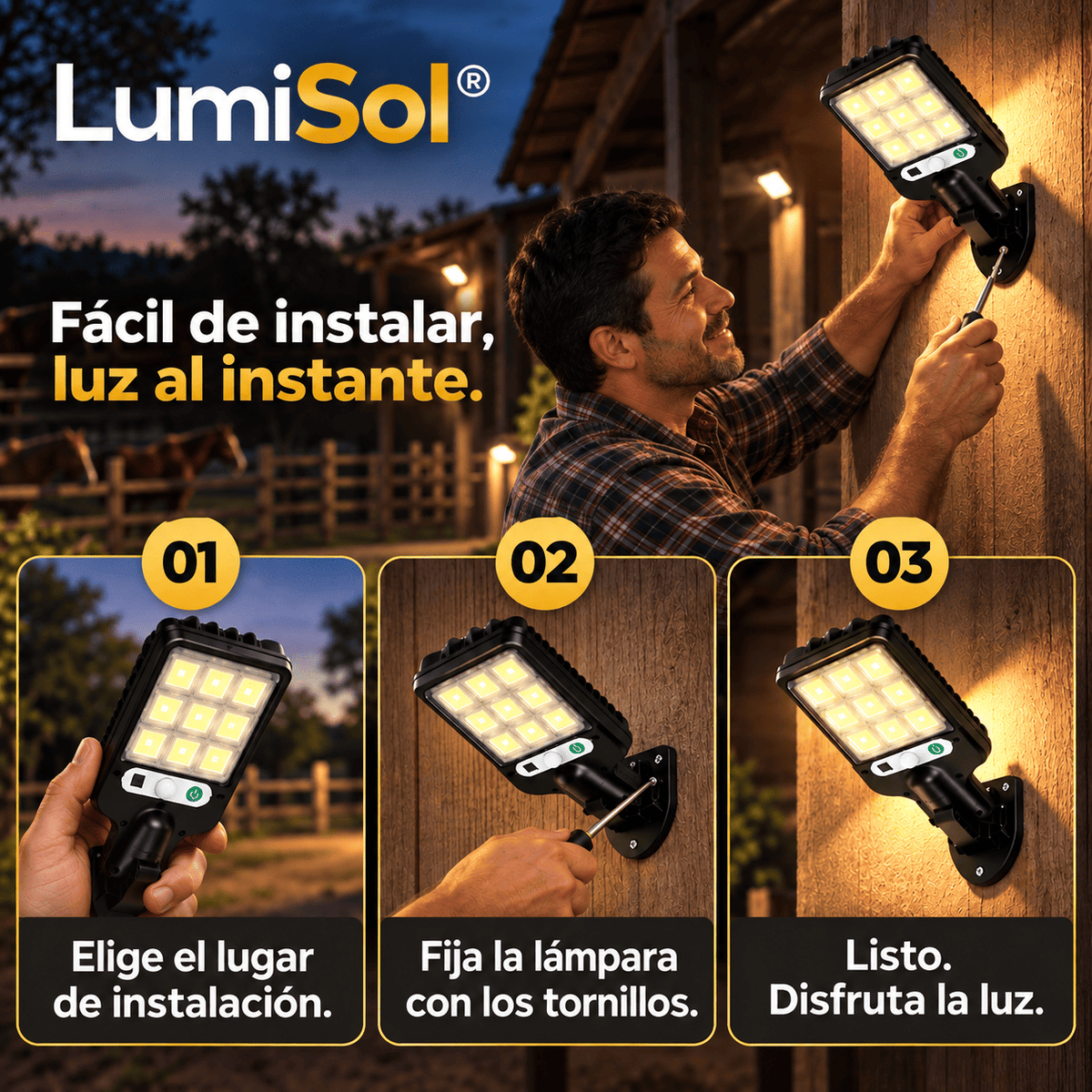 LumiSol® 2 pzs (Luz Solar Mazorca Al Aire Libre Super Brillante)
