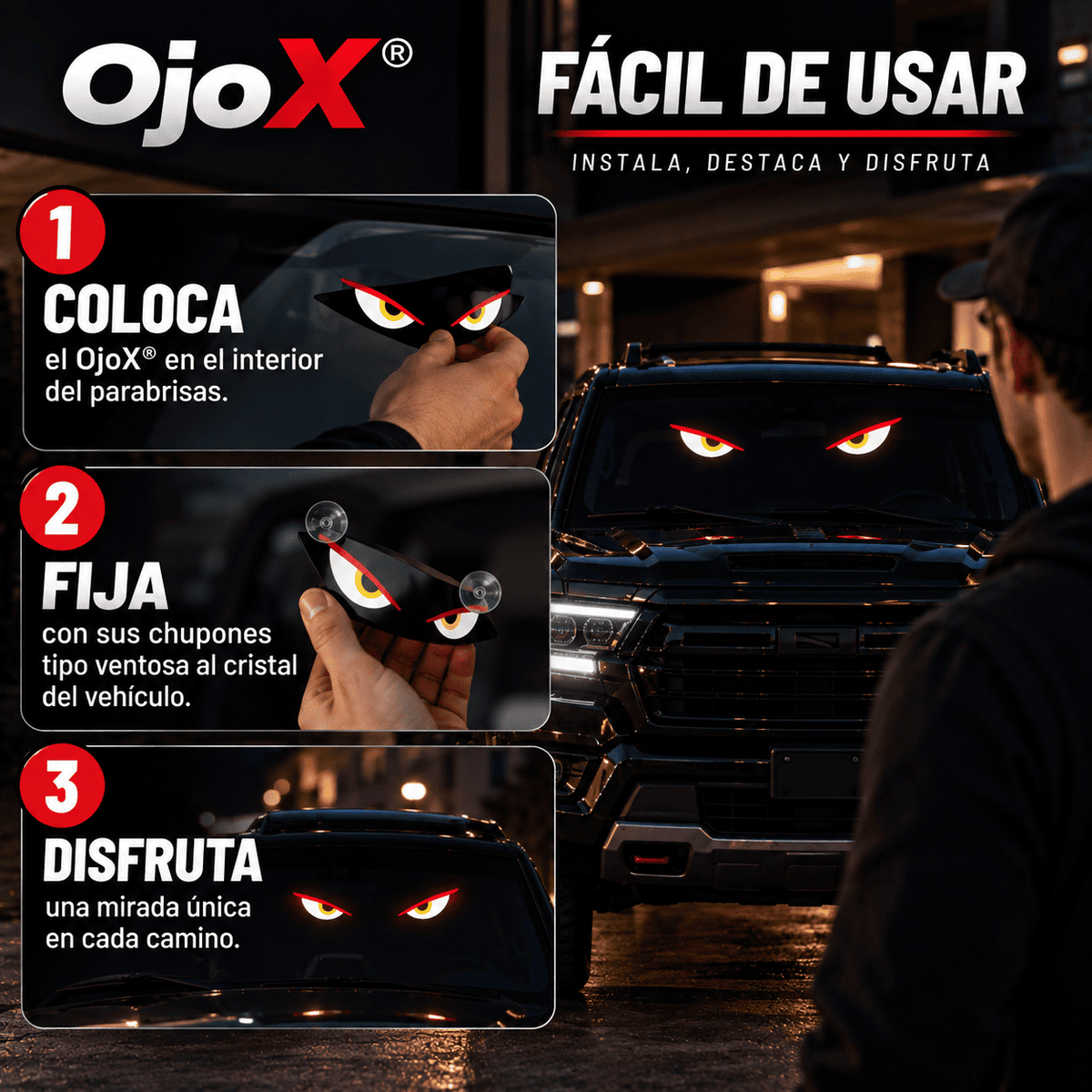 OjoX® 2 pzs (Led Ojo Diablo Para Moto Auto)
