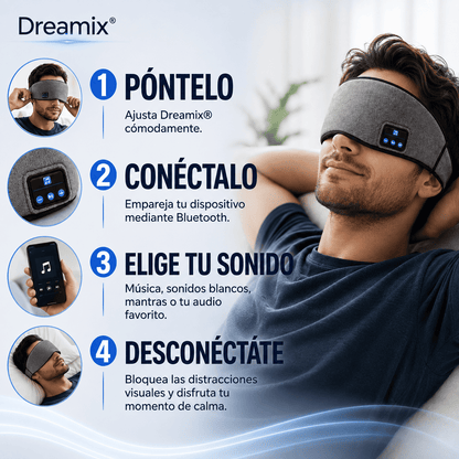 Dreamix® (Antifaz para dormir, con audífonos bluetooth)