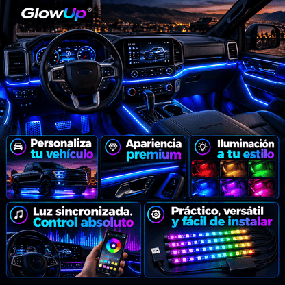 GlowUp® (Led Rgb Interior App Control Remoto Luz Para Auto)