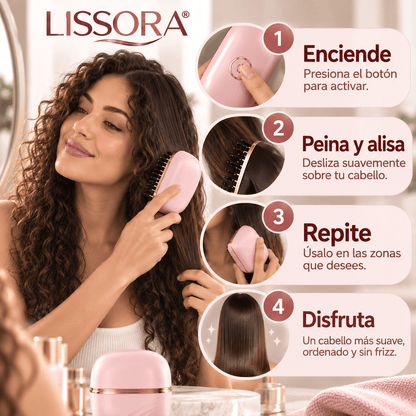 LISSORA® (Peine 2 En 1 Cepillo Alisador Alaciador Inalámbrico Minialisador Portátil )