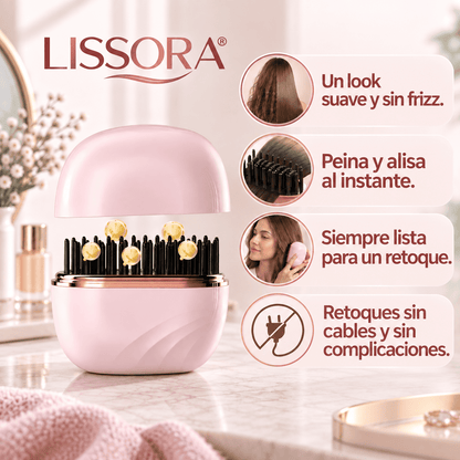 LISSORA® (Peine 2 En 1 Cepillo Alisador Alaciador Inalámbrico Minialisador Portátil )