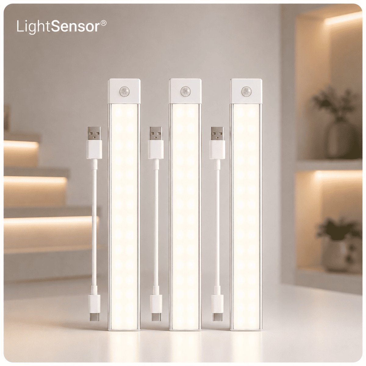 LightSensor® 3Pzs (Lámpara luz LED con sensor de movimiento)