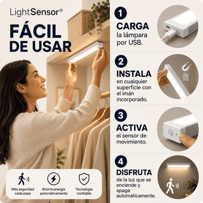 LightSensor® 3Pzs (Lámpara luz LED con sensor de movimiento)