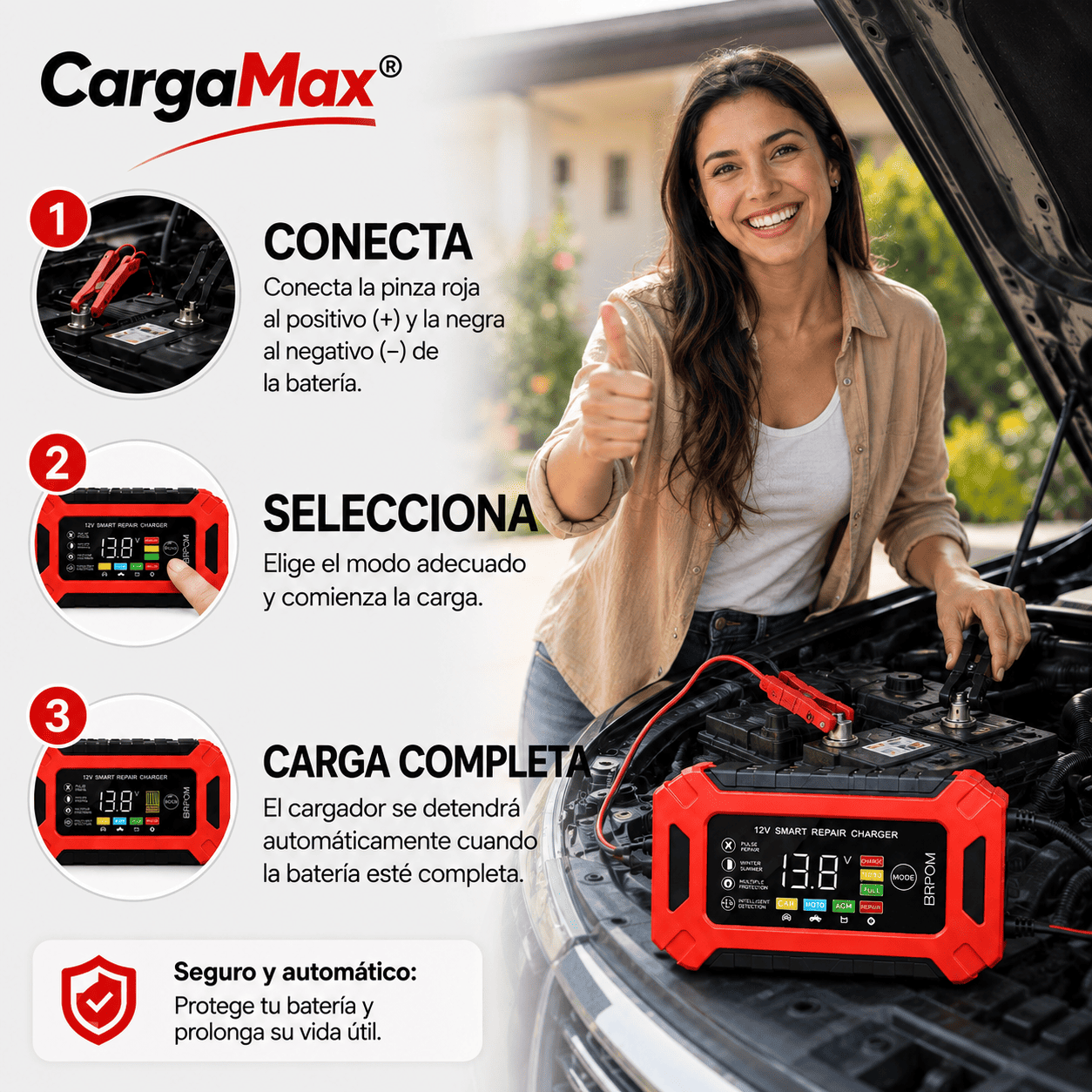 CargaMax® (Cargador de Baterías 12V Inteligente)