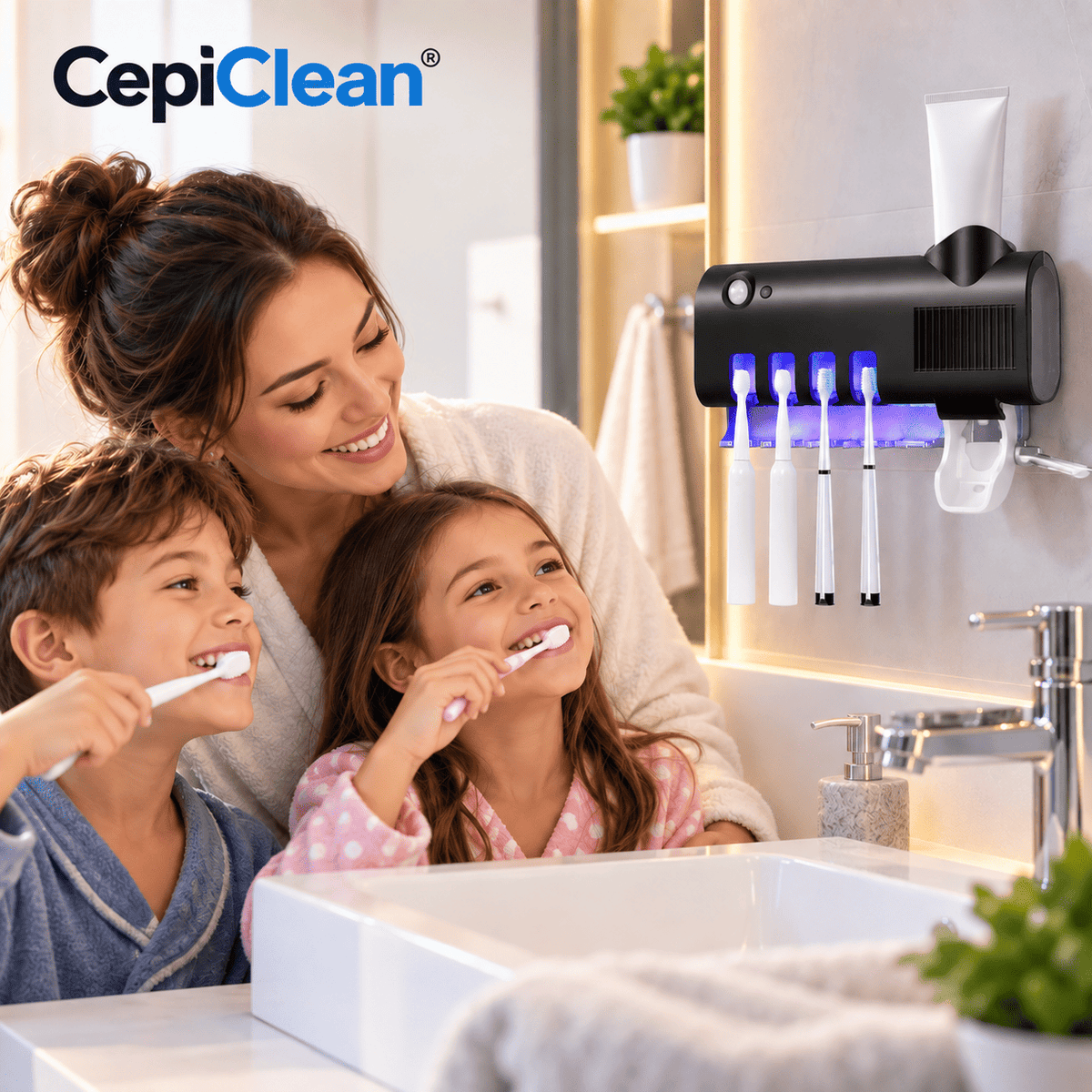 CepiClean® (Porta Cepillo De Dientes Dispensador Antibaterial Recargable)
