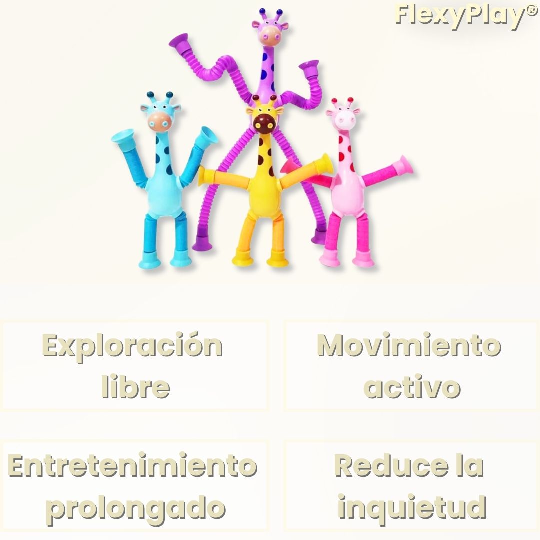 FlexyPlay® 4Pzs (Juguete telescópico de jirafa con ventosa)